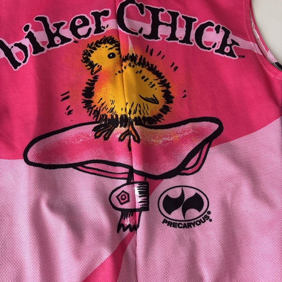 World Jerseys Women's Cycling Jersey Biker Chick Precaryous Size M pink black - Picture 3 of 12